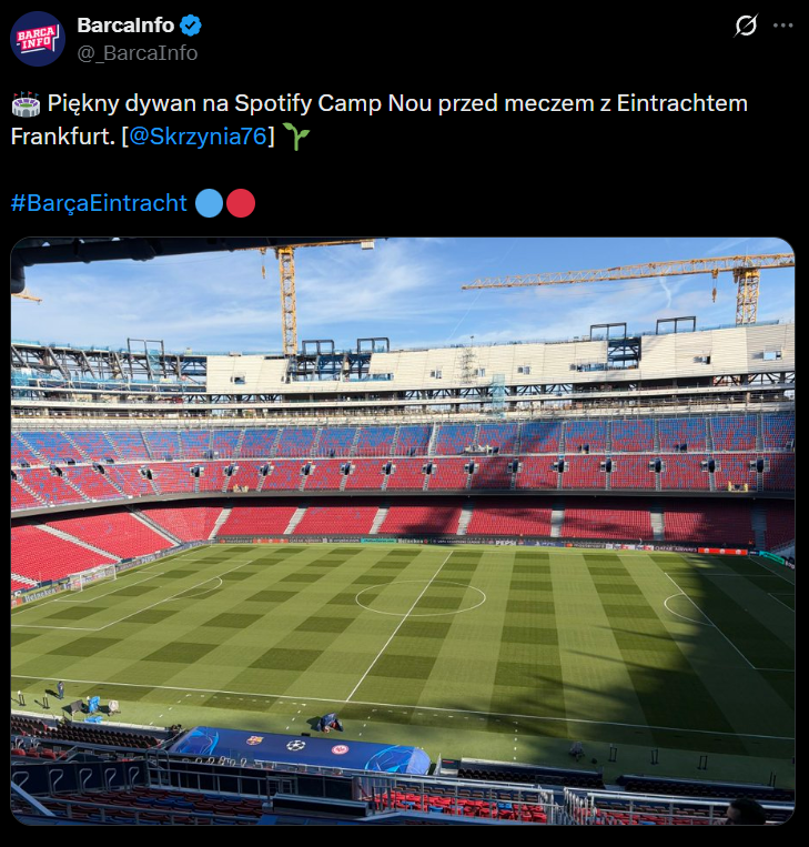 Tak wygląda MURAWA na stadionie Barcy przed meczem z Eintrachtem!